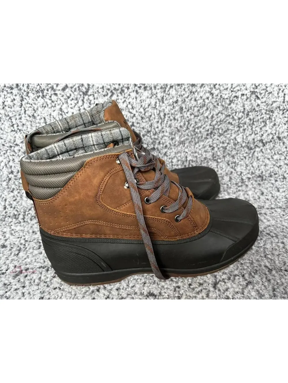 Magellan Outdoors Mens Duck Boots Brown Black Insulated Size 11D Lace Up
